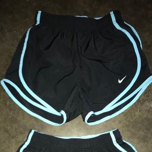 Back with blue trim Nike dry-fit shorts